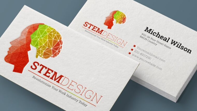 STEMdesign Brain logo with business card template